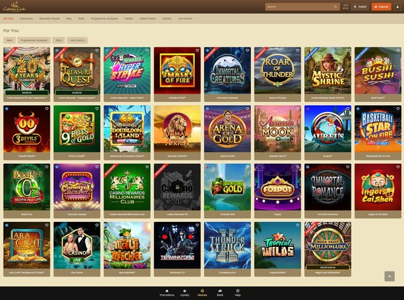 Captain Cooks Casino - desktop verzija